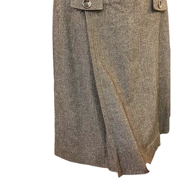 Ann Taylor Women's Brown Herringbone Cap Sleeve Wool Blend Lined Dress SZ 8 - Picture 5 of 12